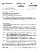 Colonial Supplemental Insurance Disability Claim Form And Instructions