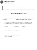 Affidavit Of No Loss