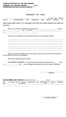 Affidavit Of Loss - Foreign Service Of The Philippines