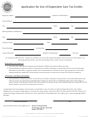 Oregon Department Of Education - Application For Use Of Dependent Care Tax Credits
