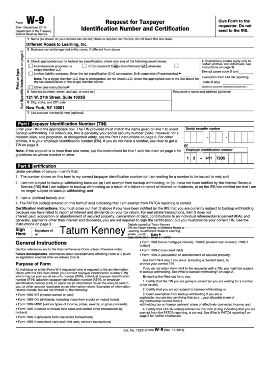 Pdf Fillable Form W 9 Printable Forms Free Online 2878
