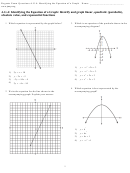 Regents Exam Questions - Identifying The Equation Of A Graph