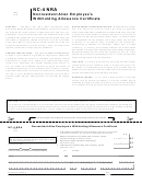 Form Nc-4 Nra - Nonresident Alien Employee's Withholding Allowance Certificate - 2014