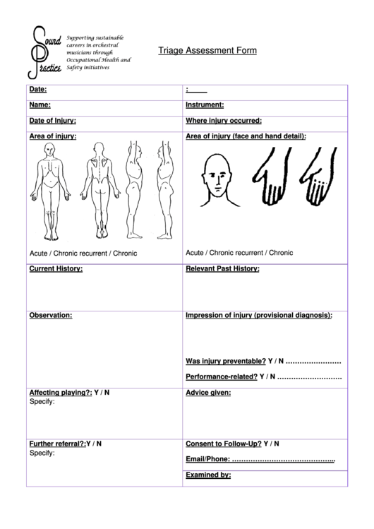 Printable Triage Form Template