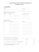 Theater Audition Form