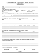 Theater And Dance Audition Form
