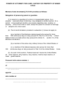 Power Of Attorney For Care, Custody Or Property Of Minor Child Printable pdf