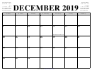 December 2019 Calendar Template