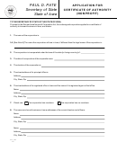 Form 635_0106 - Application For Certificate Of Authority - Nonprofit - 2015
