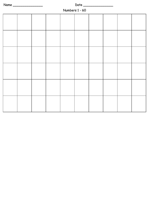 60 Chart - Blank Printable pdf