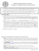 Certificate Of Qualification (Foreign Corporation) - Oklahoma Secretary Of State Printable pdf
