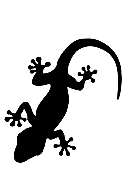 Gecko Black Lizard Template Printable pdf
