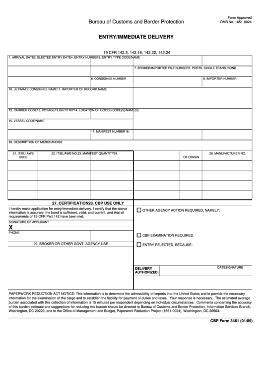 Entry/immediate Delivery Printable pdf