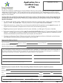 Form Vtr 34 - Application For A Certified Copy Of Title