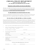 Chelsea Police Department - Request For Copies Of Police Reports