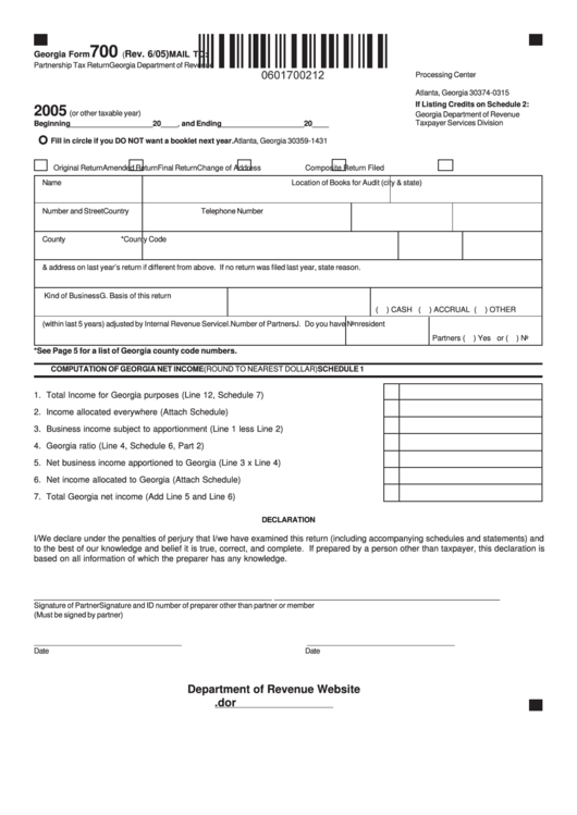 fillable-georgia-form-700-partnership-tax-return-2005-printable-pdf