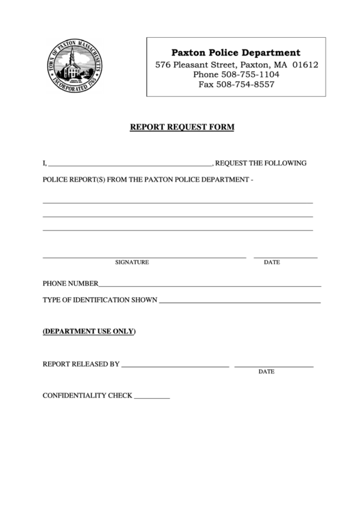 Report Request Form Printable pdf