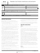 Form W-10 - Dependent Care Provider's Identification And Certification - 1994