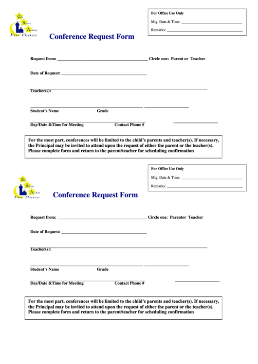 Conference Request Form Printable pdf