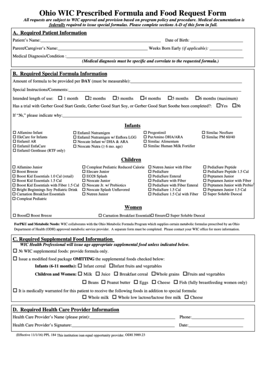 Printable Wic Forms Printable Forms Free Online 1996