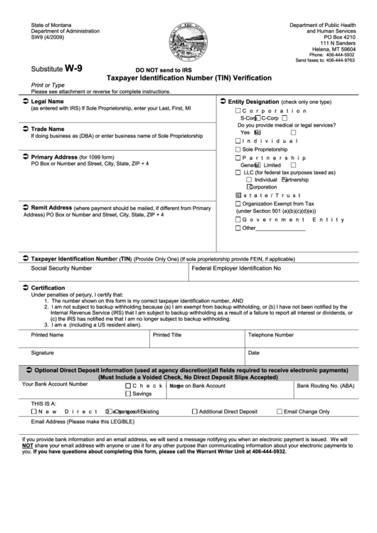 Fillable Taxpayer Identification Number (Tin) Verification Printable pdf