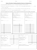 Practice Worksheet: Graphing Quadratic Functions In Standard Form
