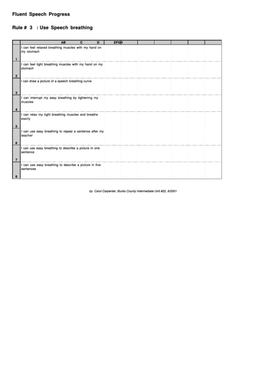 Fluent Speech Progress Printable pdf