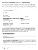 Authorization For Release Of Personal & Health Information - Blue Shield Of California