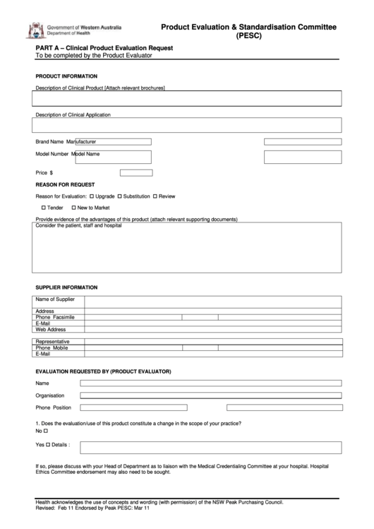 Product Evaluation Printable pdf