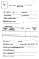 Vietnamese Visa Application Form 1 (for Foreigners)
