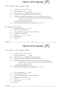 Speech And Language Home Note