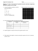 Algebra - Calculator Lab