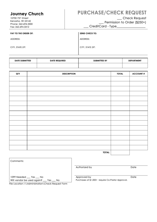 Purchase/check Request Printable pdf
