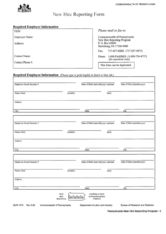 New Hire Forms Printable