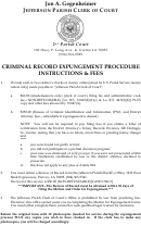 Motion And Order For Expungement