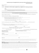 Social Security And Supplementary Security Income Verification Form