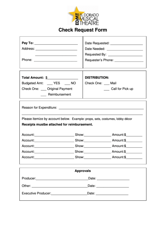 Check Request Form Printable pdf