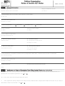 Form 8871 - Political Organization Notice Of Selection 527 Status Printable pdf