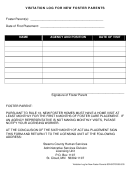 Visitation Log For New Foster Parents Template
