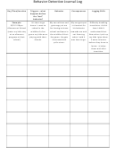 Behavior Detective Journal Log Template Printable pdf