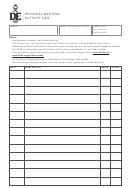 Physical Section Activity Log Sheet