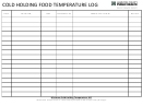 Cold Holding Food Temperature Log
