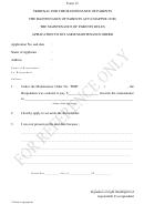 Form 13 - Application To Set Aside Maintenance Order