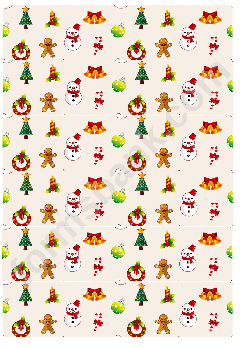 Christmas Symbols Paper Chain Template printable pdf download