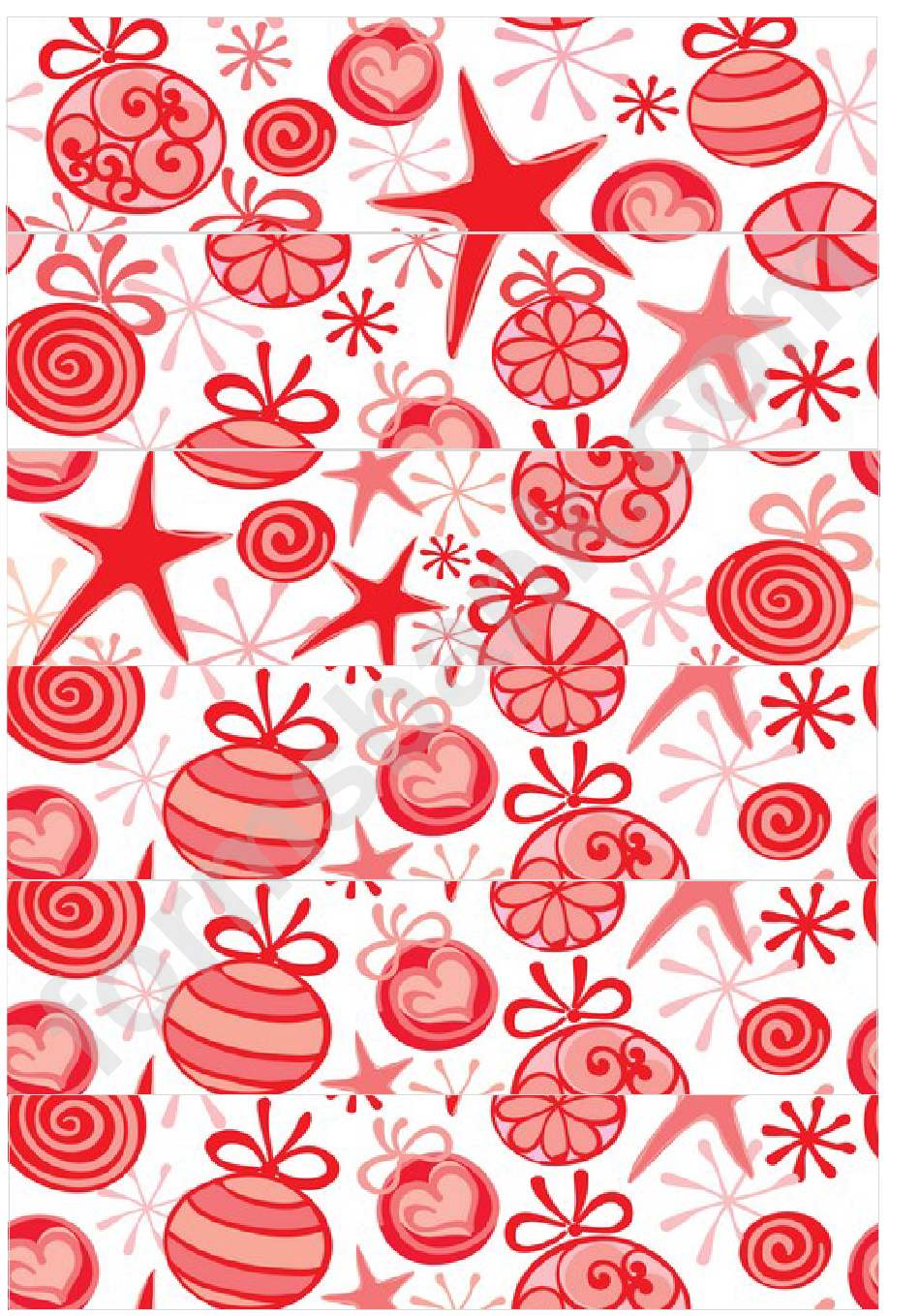 Red And Pink Christmas Paper Chain Template