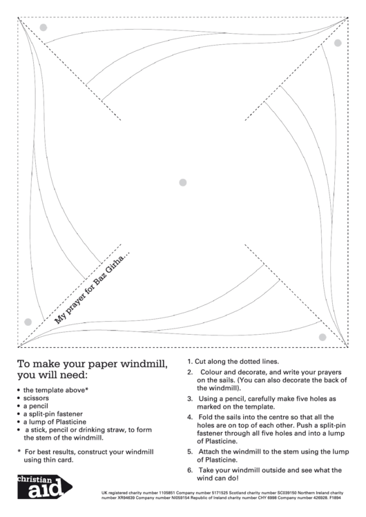 Paper Windmill Template Printable pdf