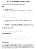 Young Marines Knife Safety Policy Printable pdf