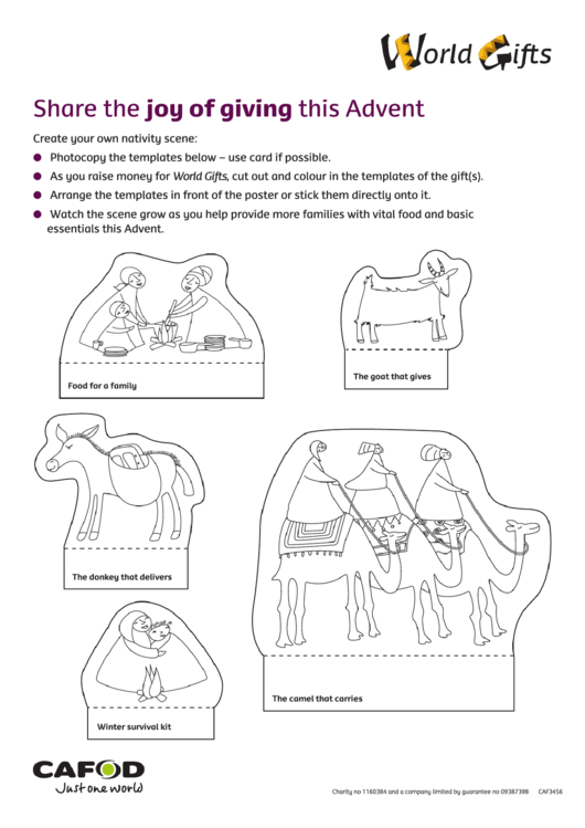 Paper Nativity Scene Template Printable pdf