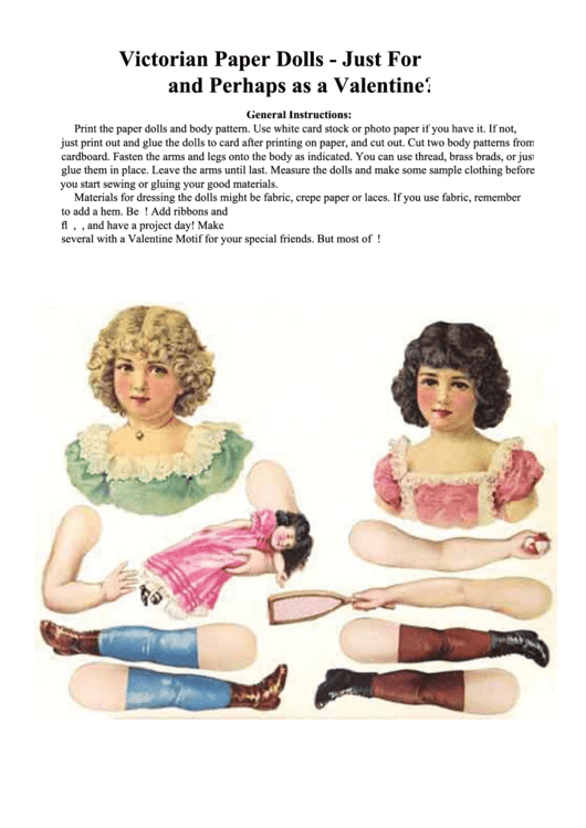 Victorian Paper Dolls Printable pdf