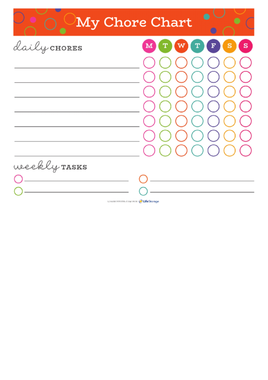 Daily Chore Chart Template For Teens Printable pdf